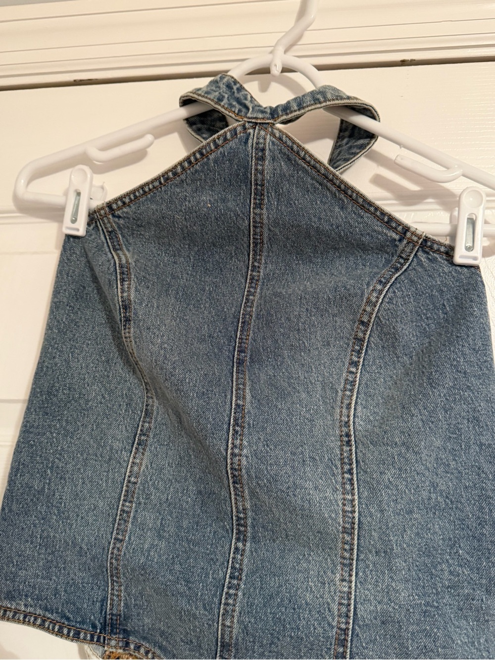 Target Denim Halter Overalls Top - Light Blue